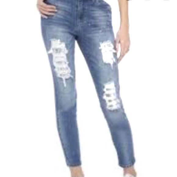 Dollhouse Sequin-Patch Skinny Jeans - Picture 1 of 8